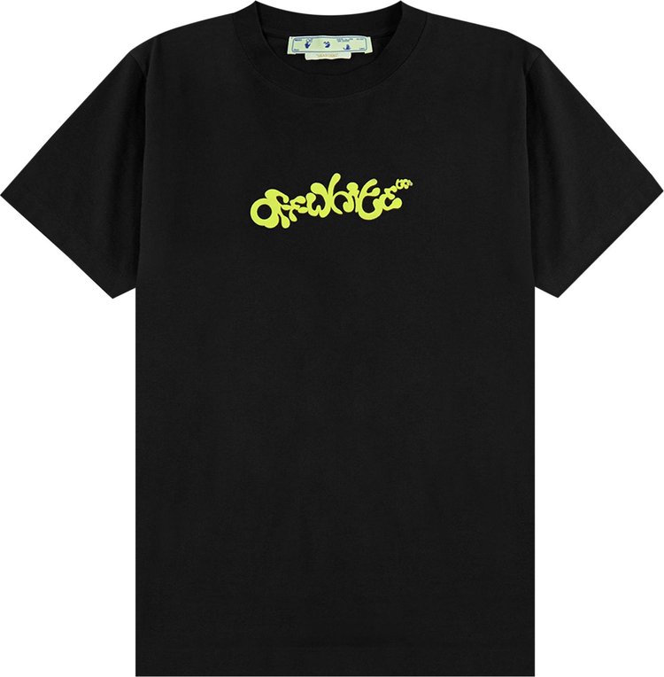 Футболка Off-White Opposite Arrow Slim Short-Sleeve Tee 'Black/Lime', черный - фото