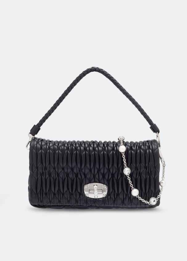 

Сумка MIU MIU Embroidered shoulder bag, черный