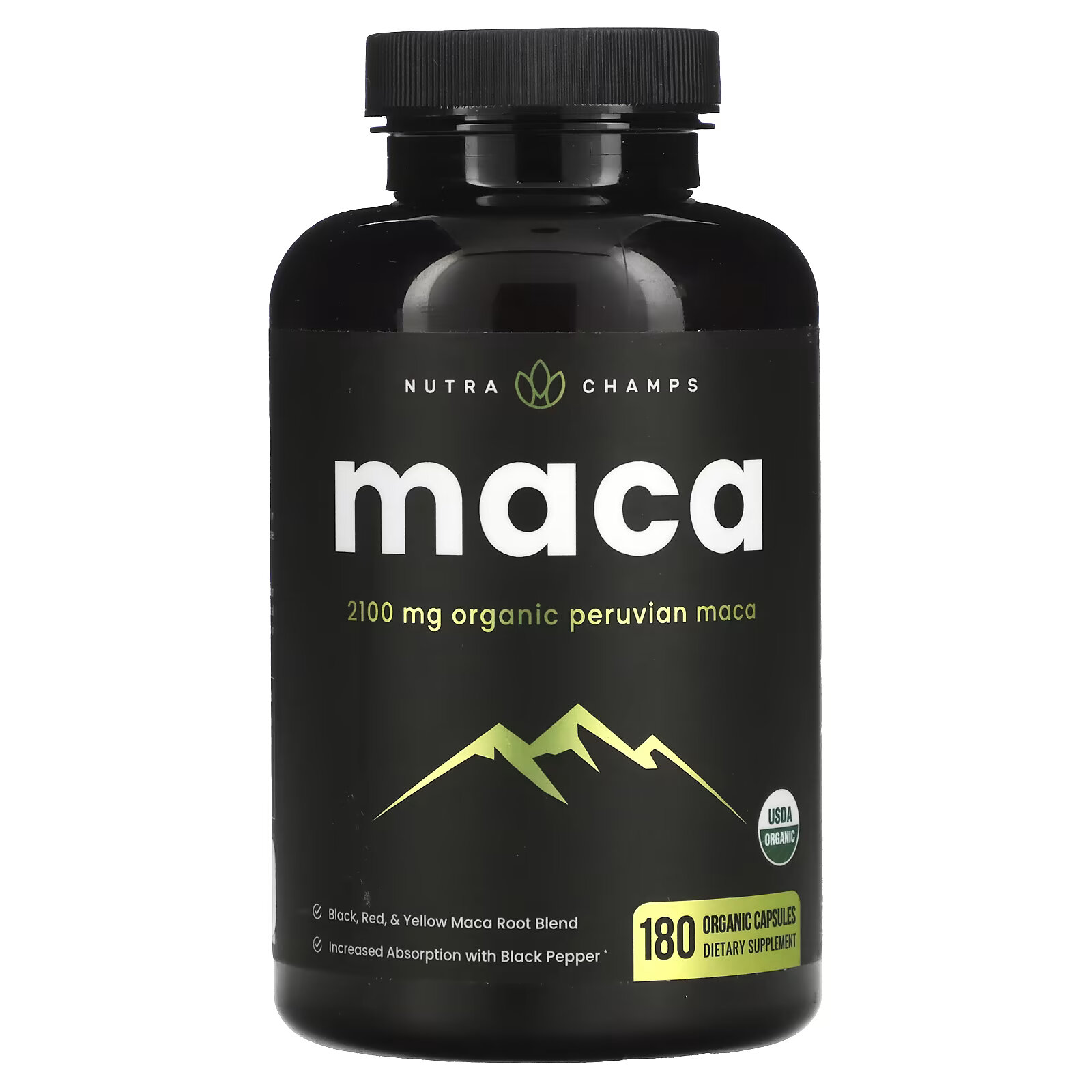 NutraChamps, Maca, 700 mg, 180 Organic Capsules laperva organic maca 1500 mg 90 veggie capsules