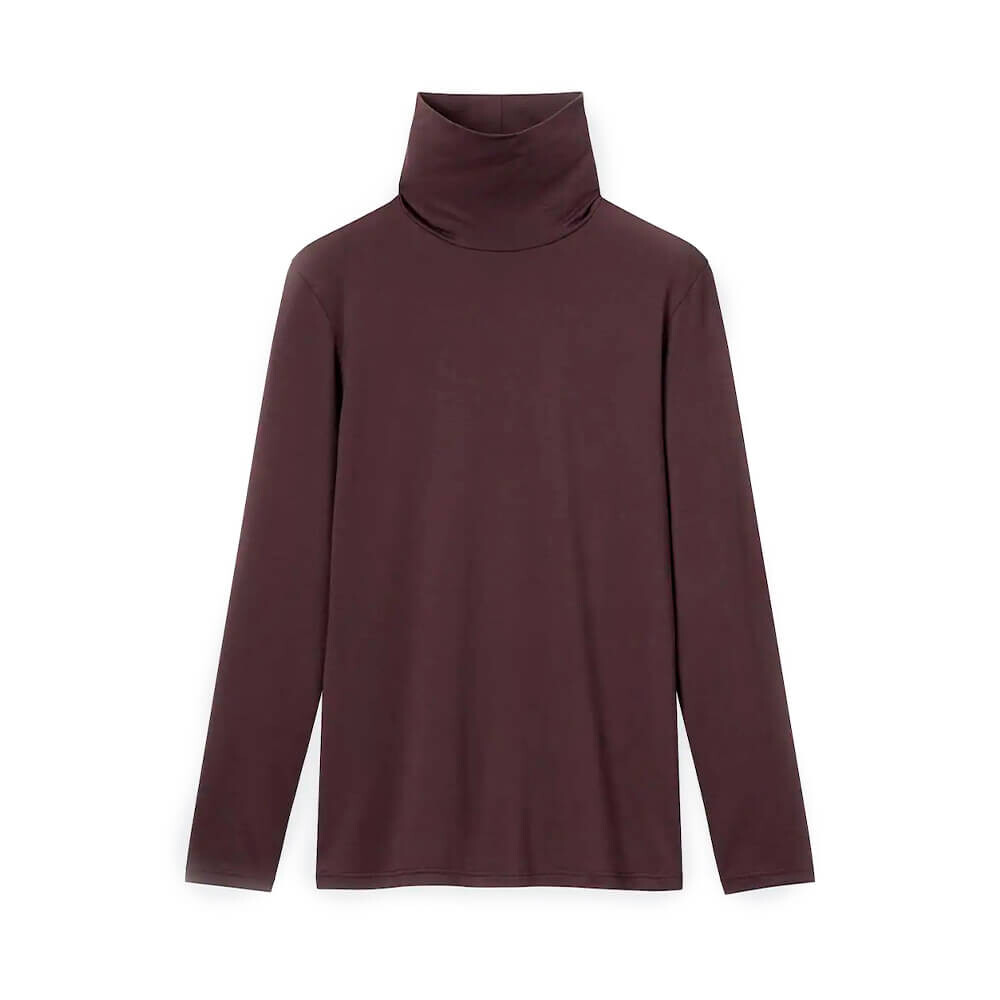 

Лонгслив Uniqlo Heattech Turtleneck Long Sleeved Thermal Top, тёмно-коричневый