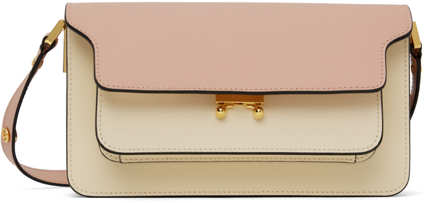 

Розовая и белая сумка East West Trunk Bag Marni
