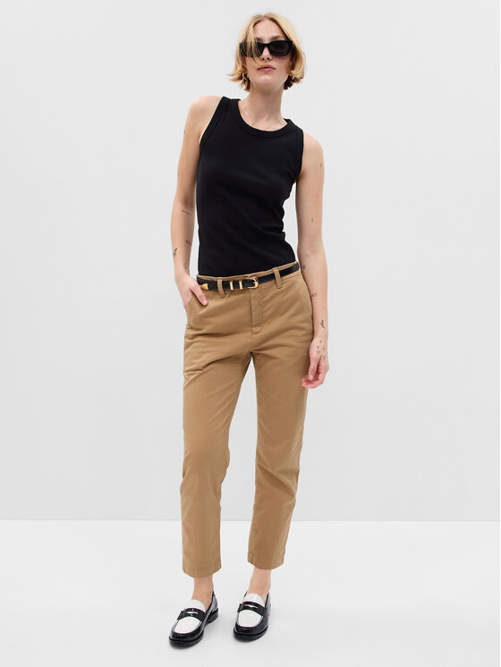 Тканевые брюки стандартного кроя Gap, коричневый