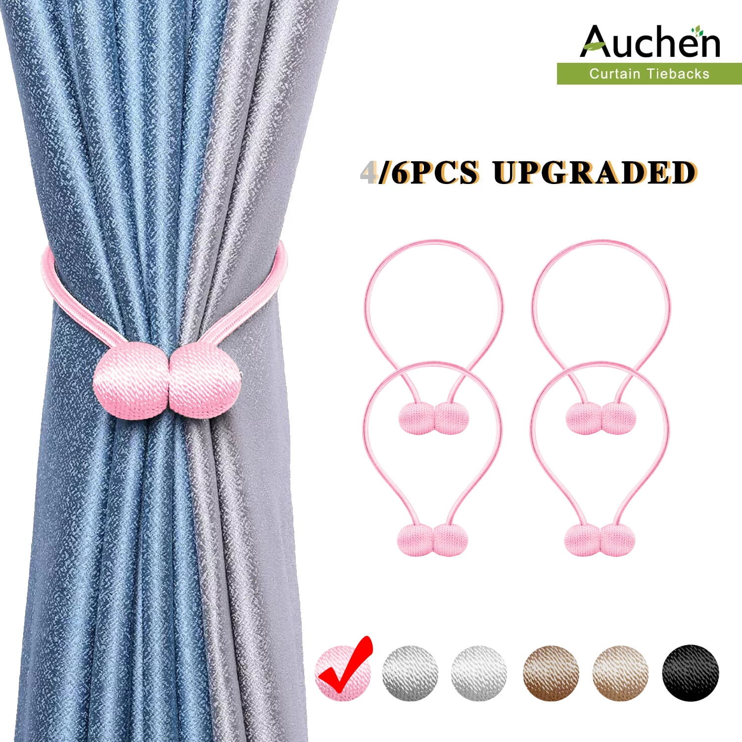 

Магнитные подхваты для штор Auchen, розовый