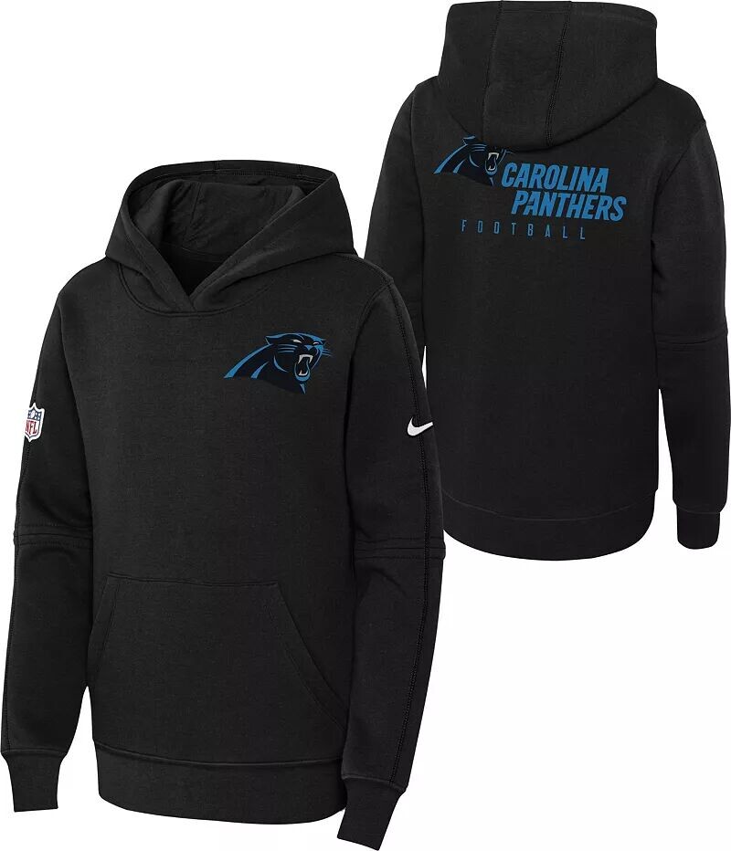 

Черный пуловер с капюшоном Nike Youth Carolina Panthers Sideline Club