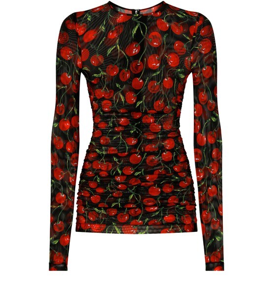 

Тюлевый топ с длинными рукавами и драпировкой Dolce & Gabbana