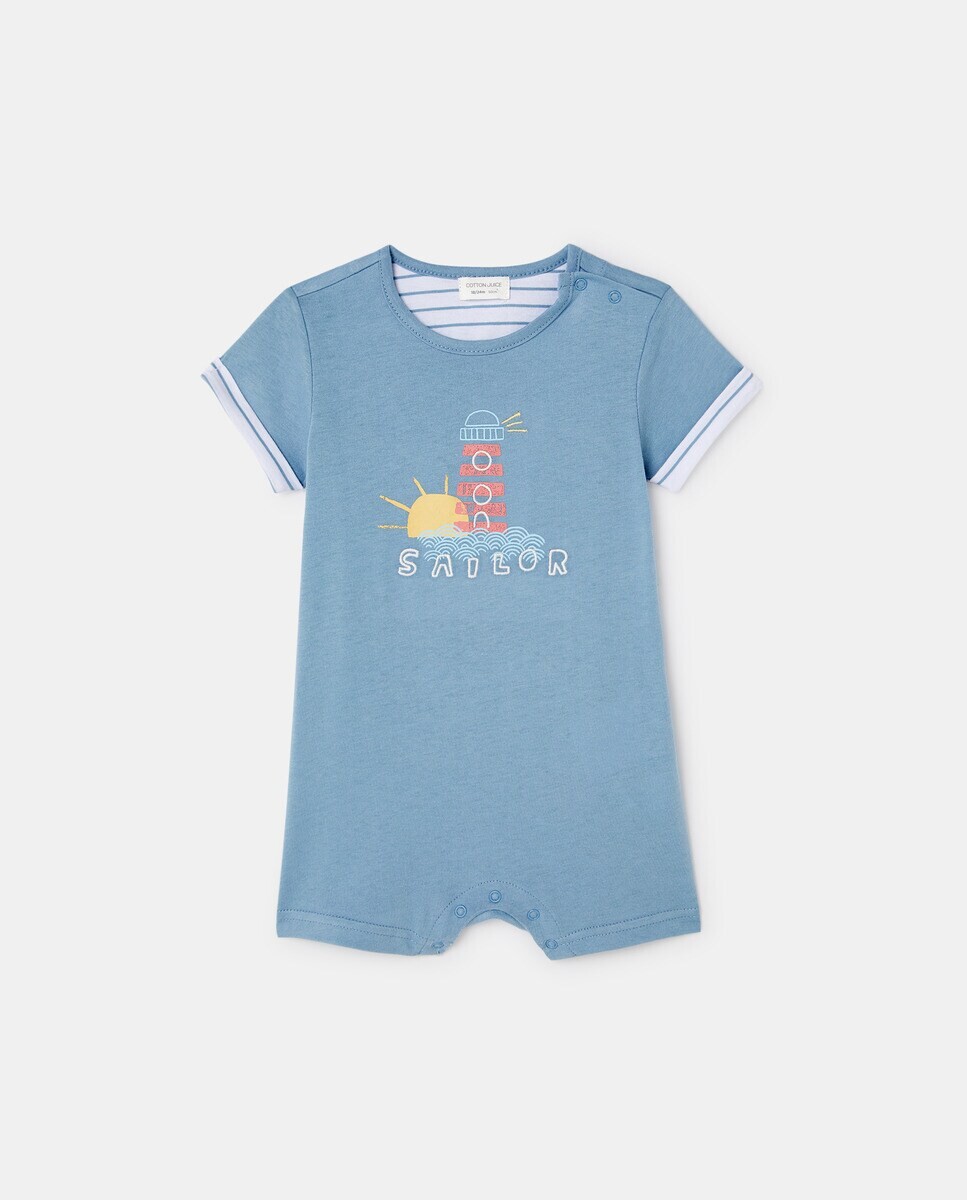 

Комбинезон с маяком для мальчика Cotton Juice, синий