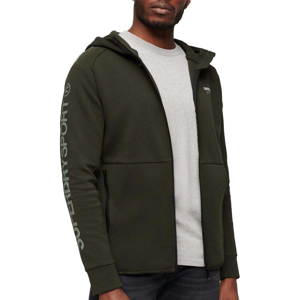 Толстовка Superdry Sport Tech Logo Loose Full Zip, зеленый