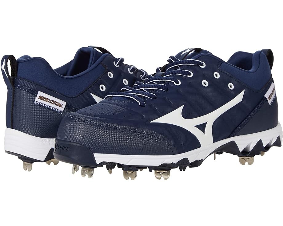 

Кроссовки Mizuno 9 Spike Swift 7 Low Metal Softball Cleat, темно-синий/белый