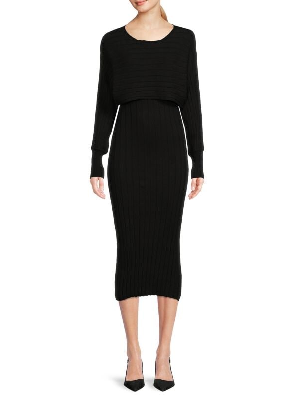 

Платье миди all in one в рубчик Stitchdrop Black