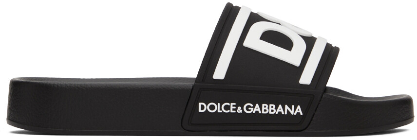 

Черные пляжные шлепанцы Dolce & Gabbana