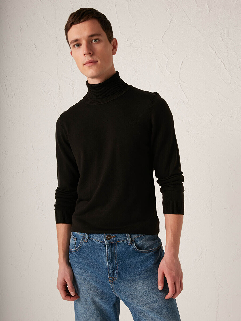 

Тонкий трикотажный свитер с высоким воротником LCW Casual