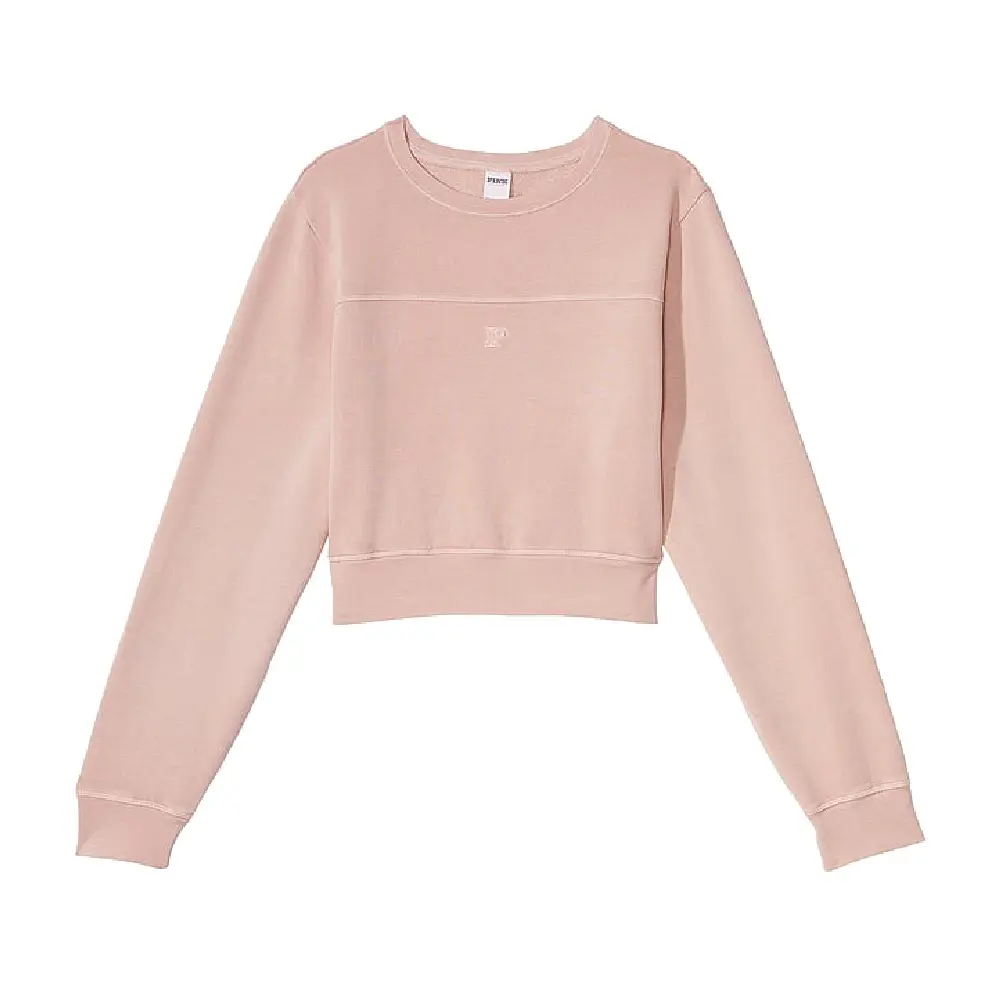 

Свитшот Victoria's Secret Pink Ivy Fleece Yoke Seam Crew, светло-розовый