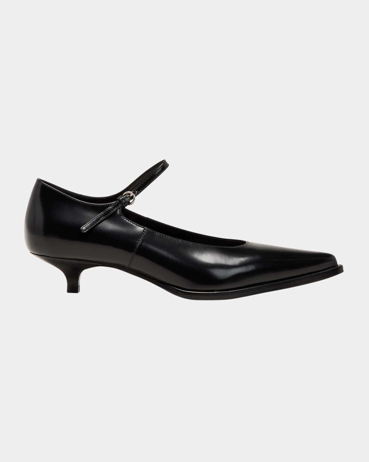 

Кожаные туфли с ремешком на щиколотке и декольте Miu Miu, цвет Nero