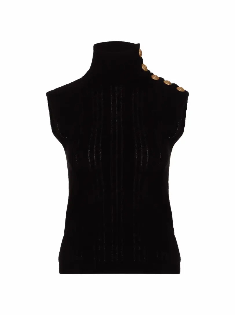 

Вязаный топ с логотипом Balmain