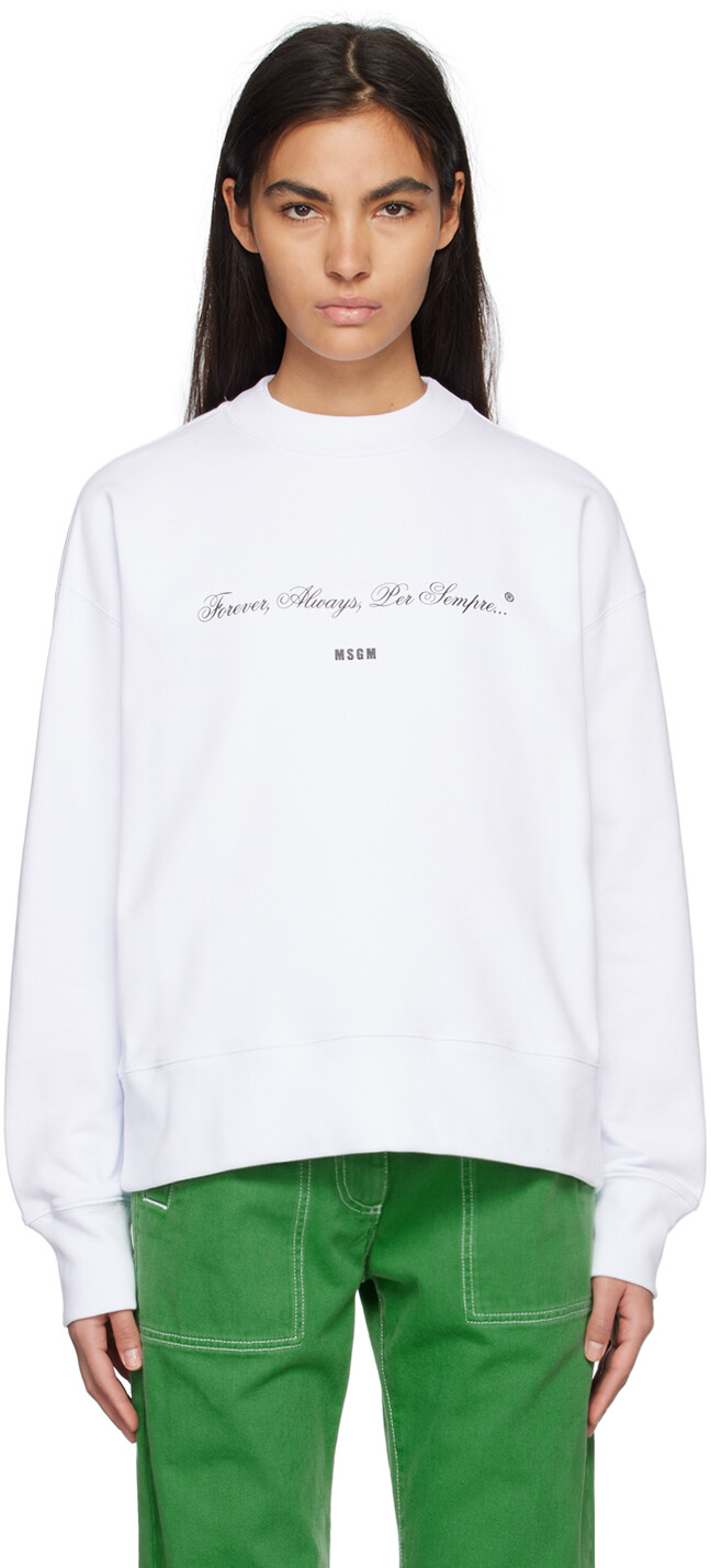 

Белая толстовка с принтом MSGM, Белый