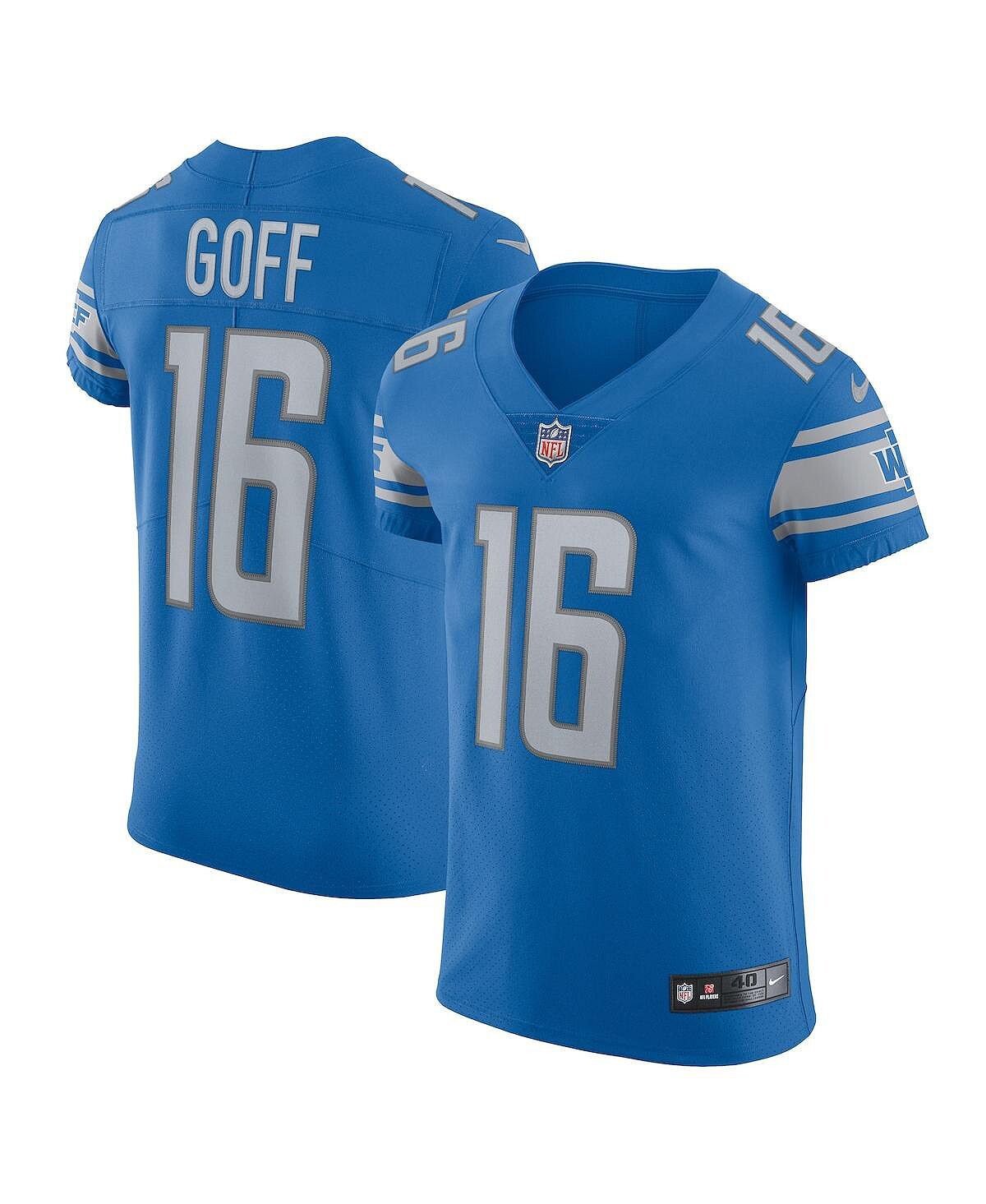 

Мужская футболка jared goff blue detroit lions vapor elite player Nike, синий