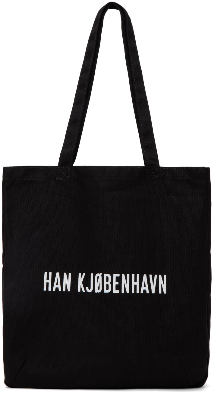 

Черная большая сумка с принтом Han Kjobenhavn
