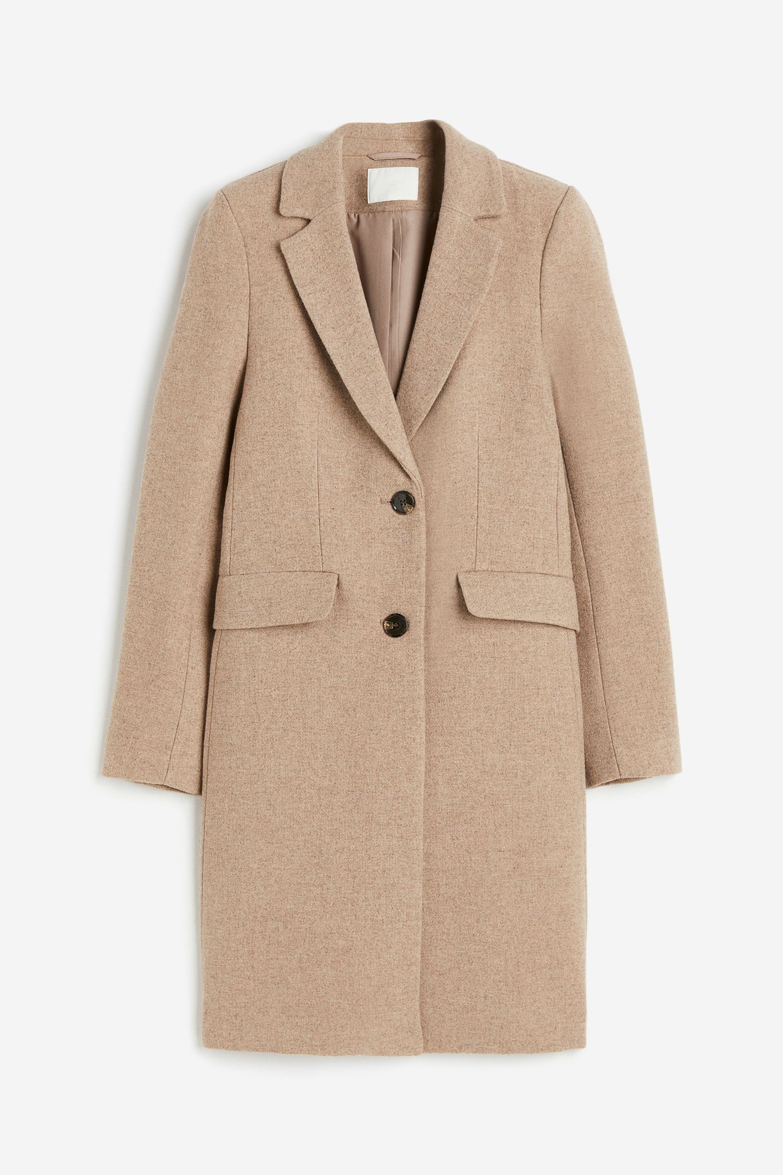 Пальто H&M Single-breasted, бежевый пальто h
