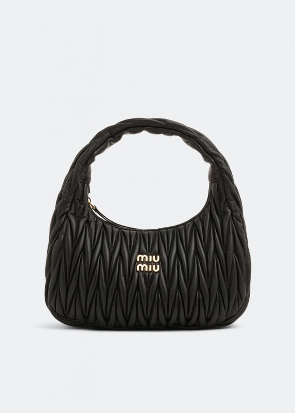 

Сумка MIU MIU Miu Wander matelassé leather bag, черный