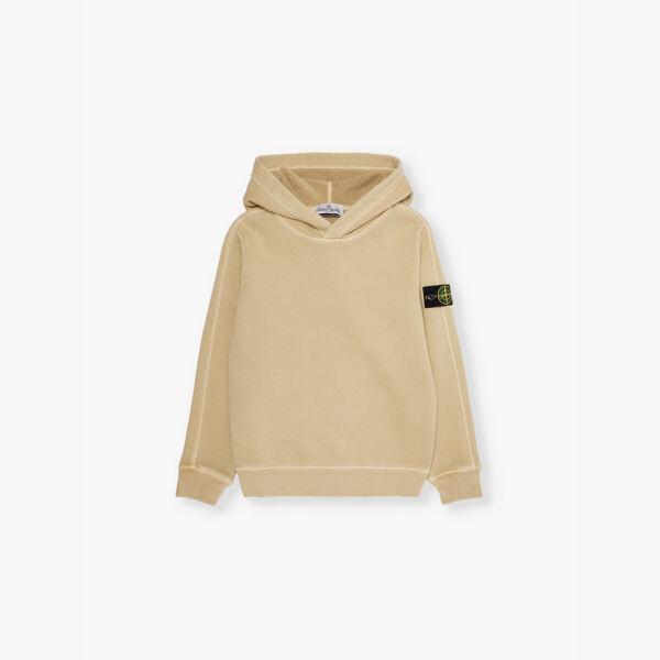 

Толстовка с длинными рукавами из хлопкового трикотажа Brand-Patch для детей 4-14 лет Stone Island, бежевый