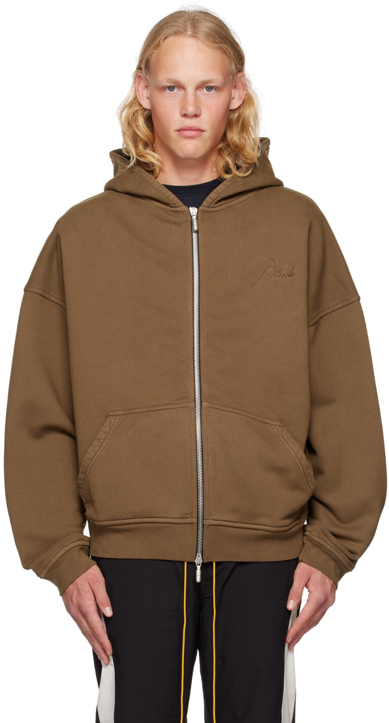 

Коричневый худи с вышивкой Rhude