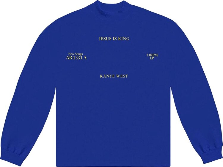 

Лонгслив Kanye West Sunday Service Jesus Is King Vinyl I Long-Sleeve 'Royal', синий