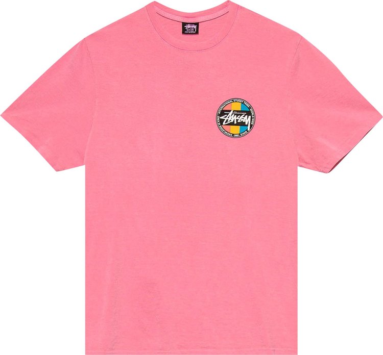 Футболка Stussy Classic Dot Pigment Dyed Tee 'Pink', розовый футболка benson huron dip dyed tee цвет salmon pink