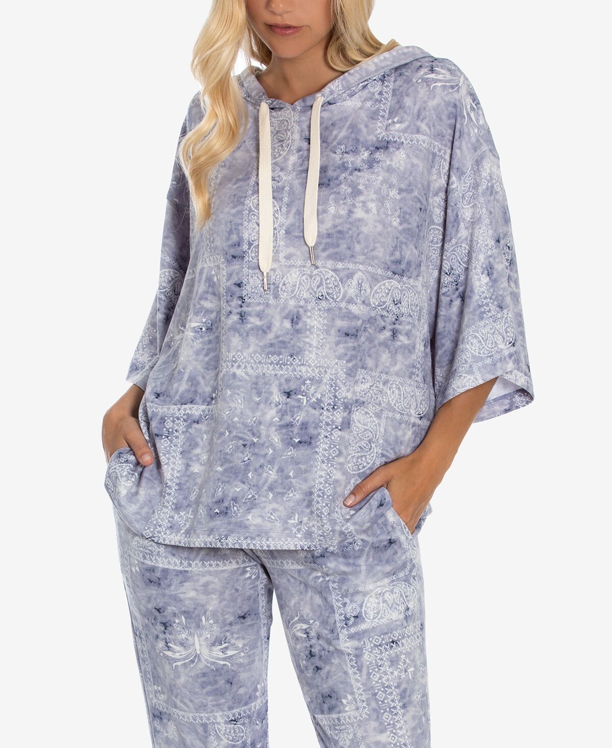 

Женская худи riley bandana hacci lounge с капюшоном Midnight Bakery, синий