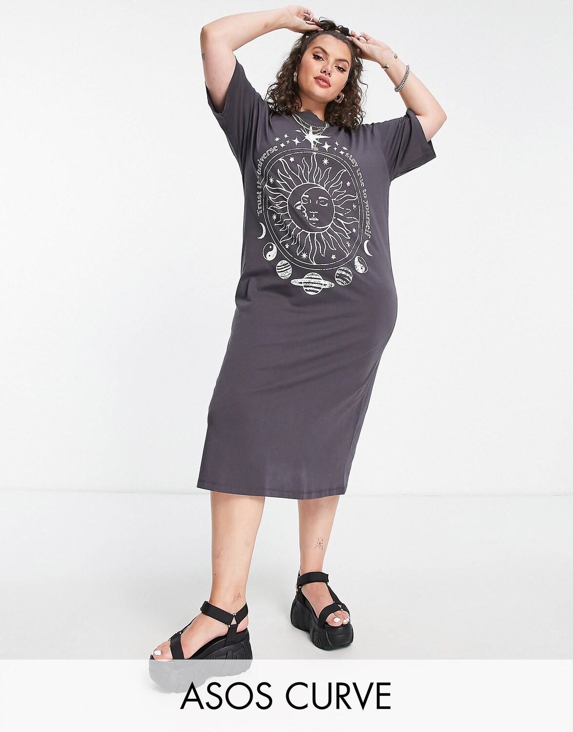 

Эксклюзивное платье-рубашка миди Solstice ASOS DESIGN Curve
