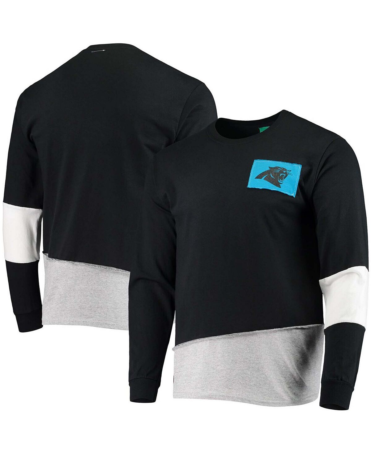 

Мужская черная футболка с длинным рукавом carolina panthers angle Refried Apparel, черный
