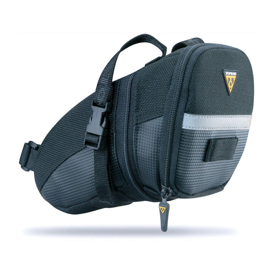 Седельная сумка Aero Wedge Pack с ремешком TOPEAK, черный / черный / черный седельная сумка wedge drybag большая topeak черный