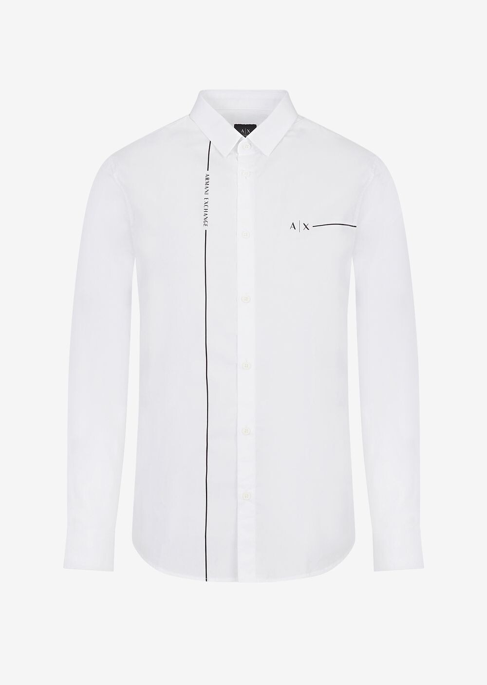 

Рубашка классического кроя из органического хлопка Armani Exchange, белый