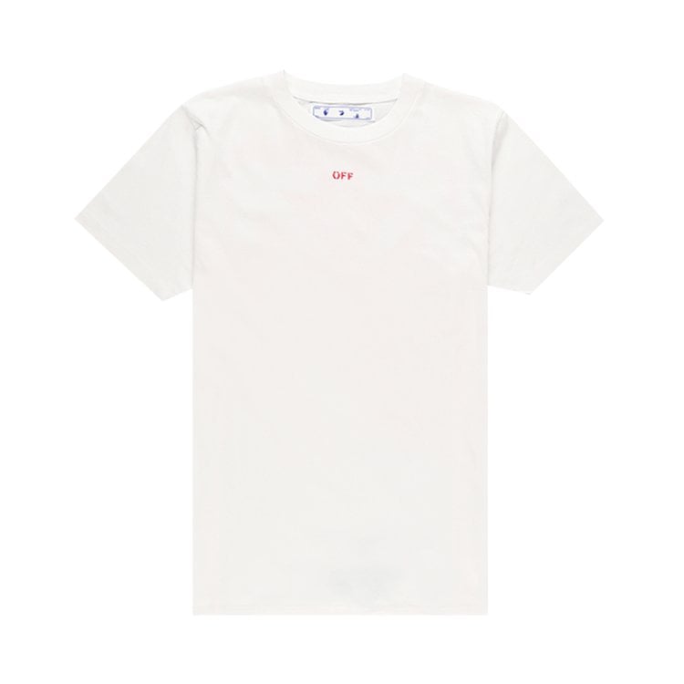 Футболка Off-White Stencil Short-Sleeve Slim Tee 'White/Red', белый - фото