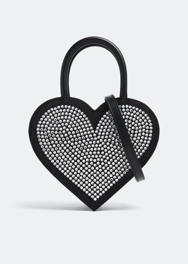 

Сумка MACH AND MACH Heart-shaped crystalised bag, черный