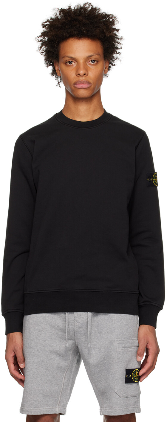 

Черная толстовка с нашивками Stone Island, Черный