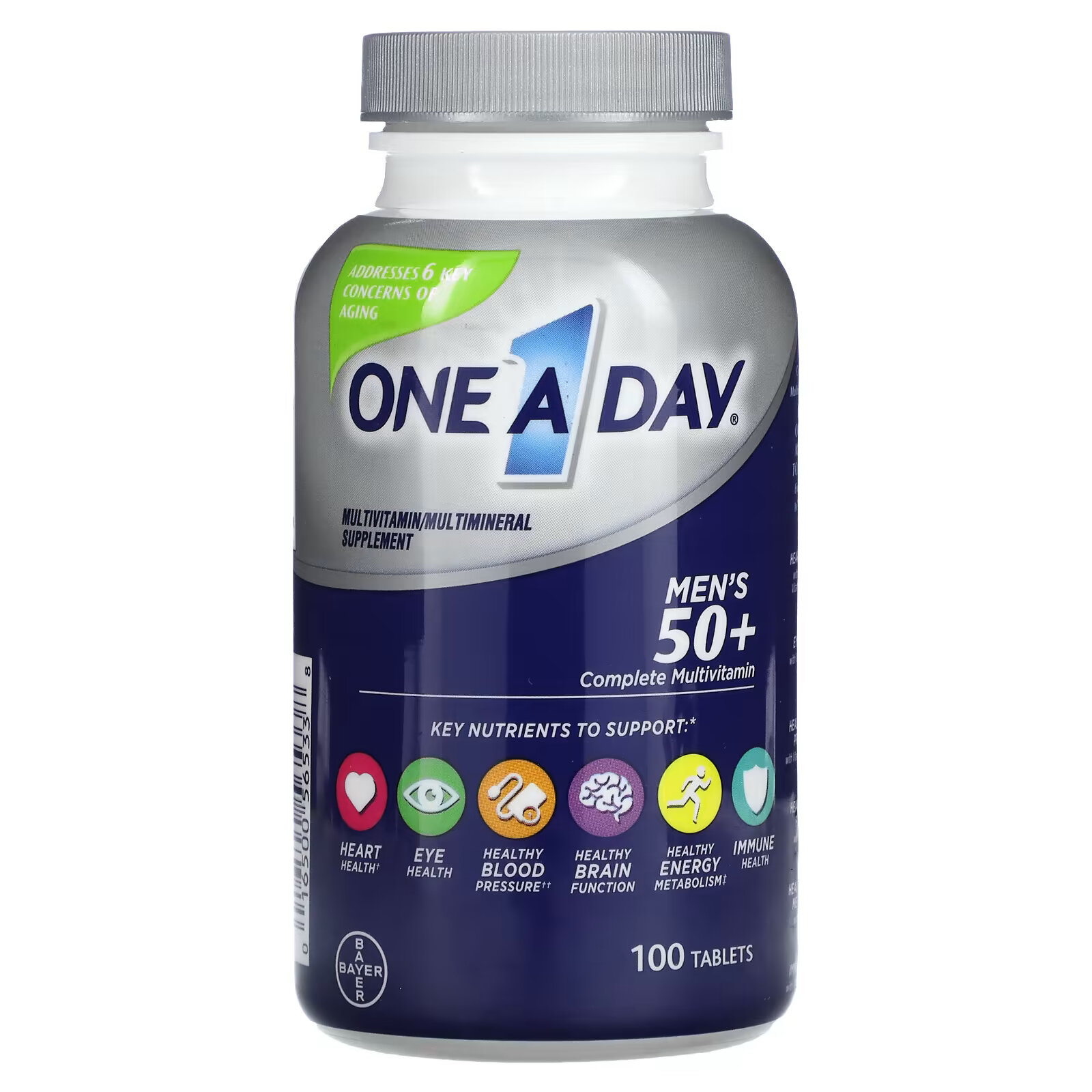 One-A-Day, Men's 50+, Healthy Advantage, мультивитаминная/мультиминеральная добавка, 100 таблеток one a day men s 50 healthy advantage мультивитаминная мультиминеральная добавка 100 таблеток