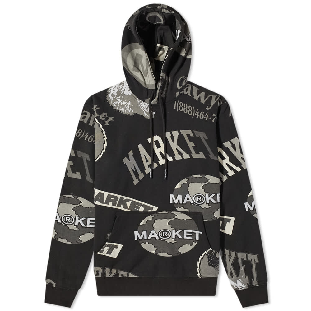

Толстовка MARKET Monogram AOP Grayscale Hoody, Черный