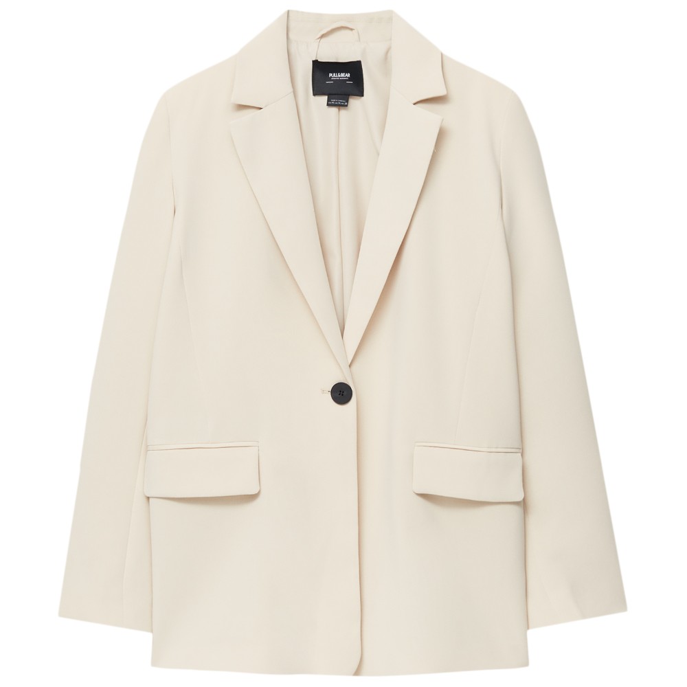Пиджак Pull&Bear Basic, кремовый пиджак orsay базовый 46 размер