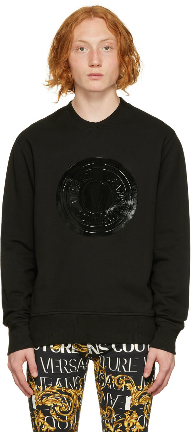 

Черный свитшот с V-образной эмблемой Versace Jeans Couture