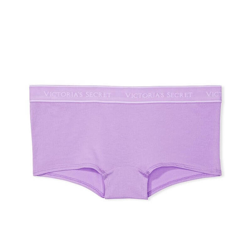 

Трусики-шортики Victoria's Secret Logo Cotton Boyshort, лавандовый