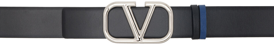 

Двусторонний черный ремень с логотипом Vlogo Signature Valentino Garavani