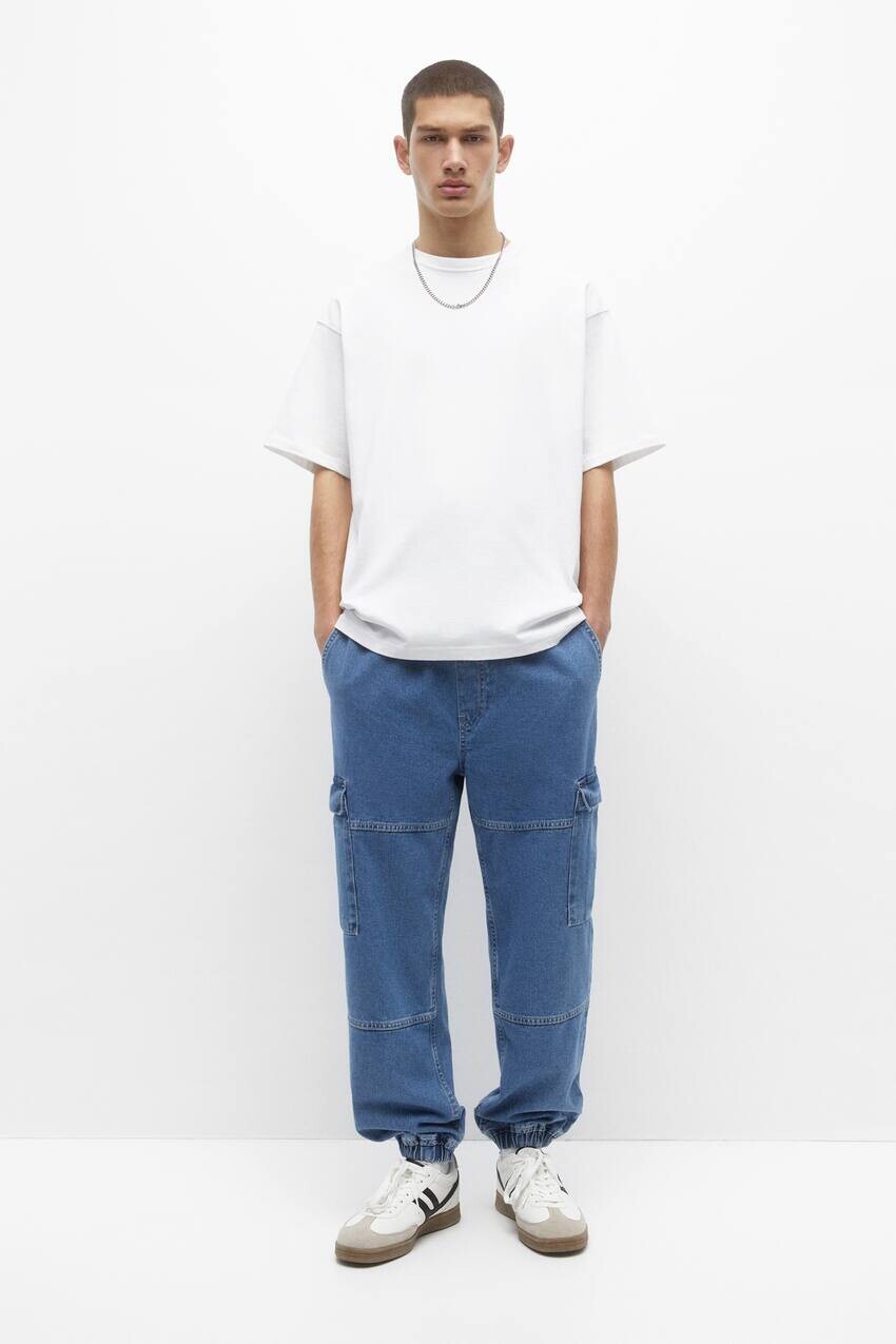 

Базовые джинсы карго Pull&Bear, темно-синий