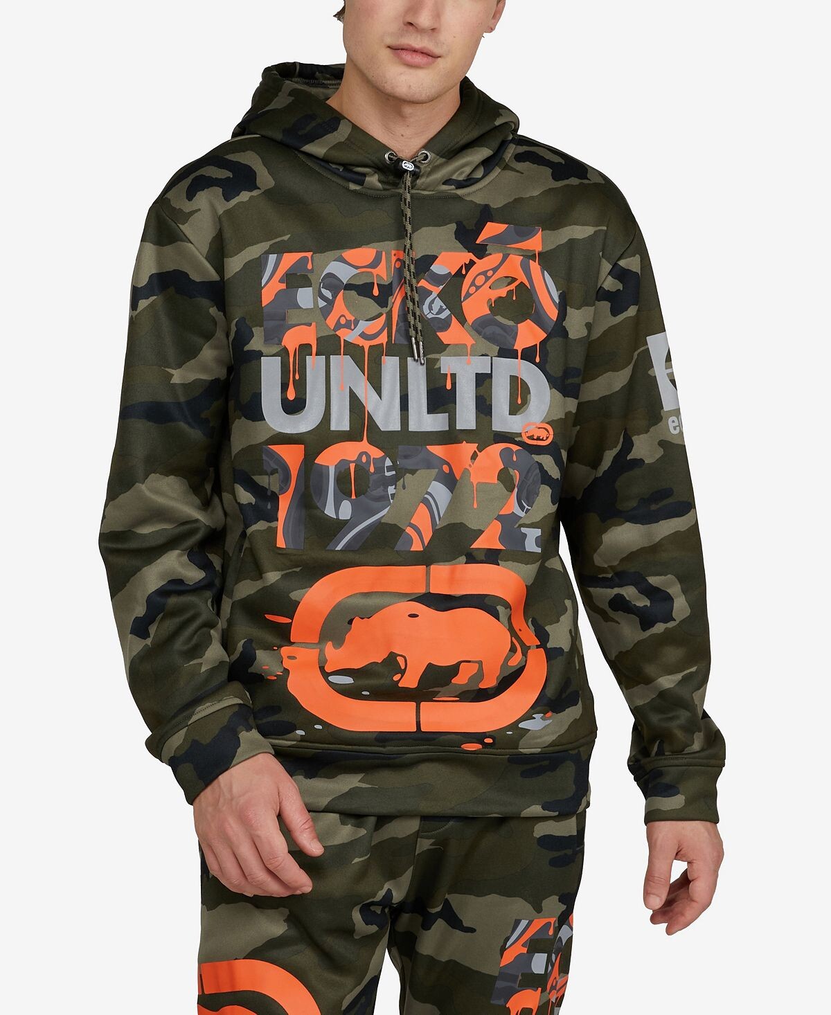 

Мужская толстовка с капюшоном artwork warfare Ecko Unltd, зеленый