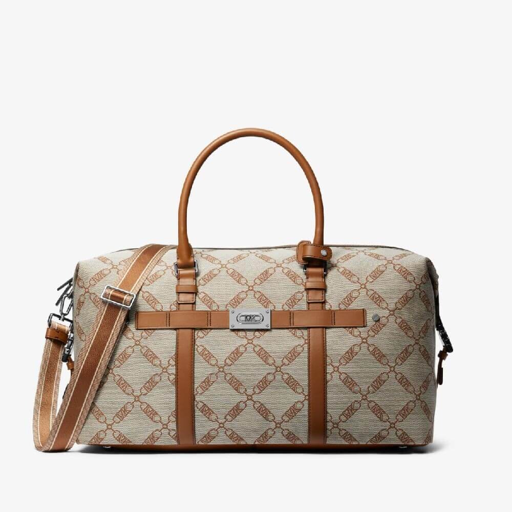 

Сумка Michael Kors Henry Empire Logo Jacquard Duffel, коричневый/светло-коричневый