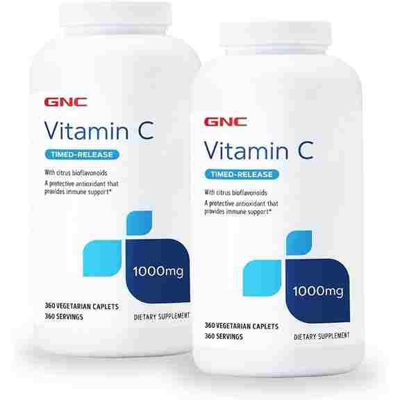 Витамин C с цитрусовыми биофлавоноидами GNC Vitamin C 1000 мг, 2 упаковки по 360 капсул витамин c с цитрусовыми биофлавоноидами gnc 1000 мг 90 капсул