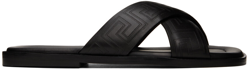 

Черные сандалии Greca Versace