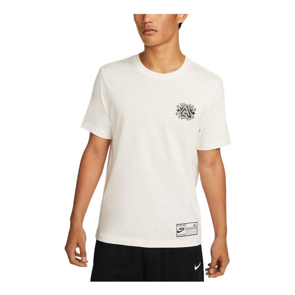 Футболка Men's Nike Geometry Printing Round Neck Short Sleeve White T-Shirt, Белый цена и фото