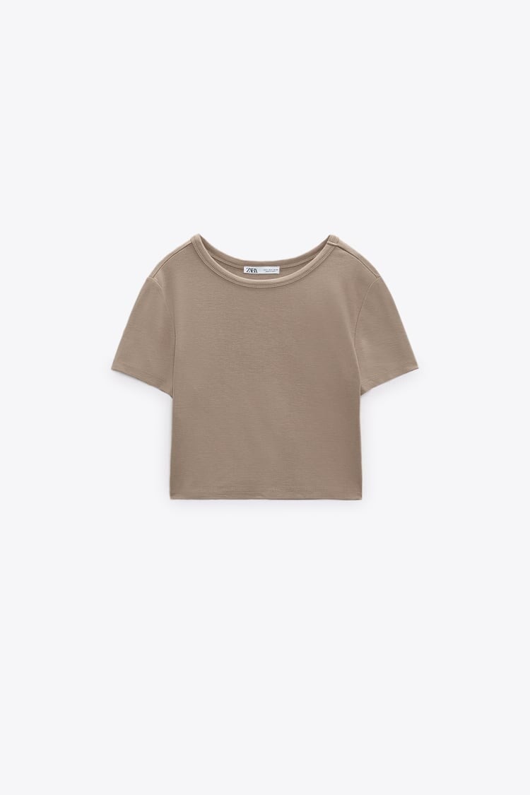 

Топ Zara Crop, светло-серый