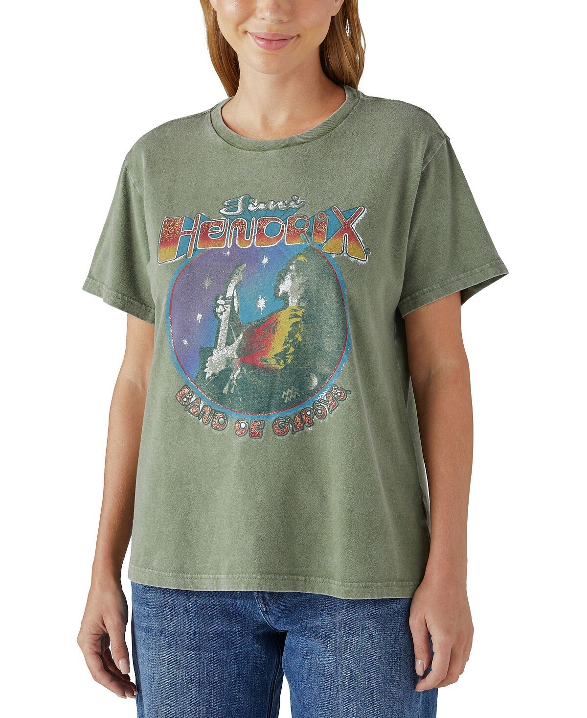 

Хлопковая футболка с принтом jimi hendrix band of gypsies Lucky Brand, мульти