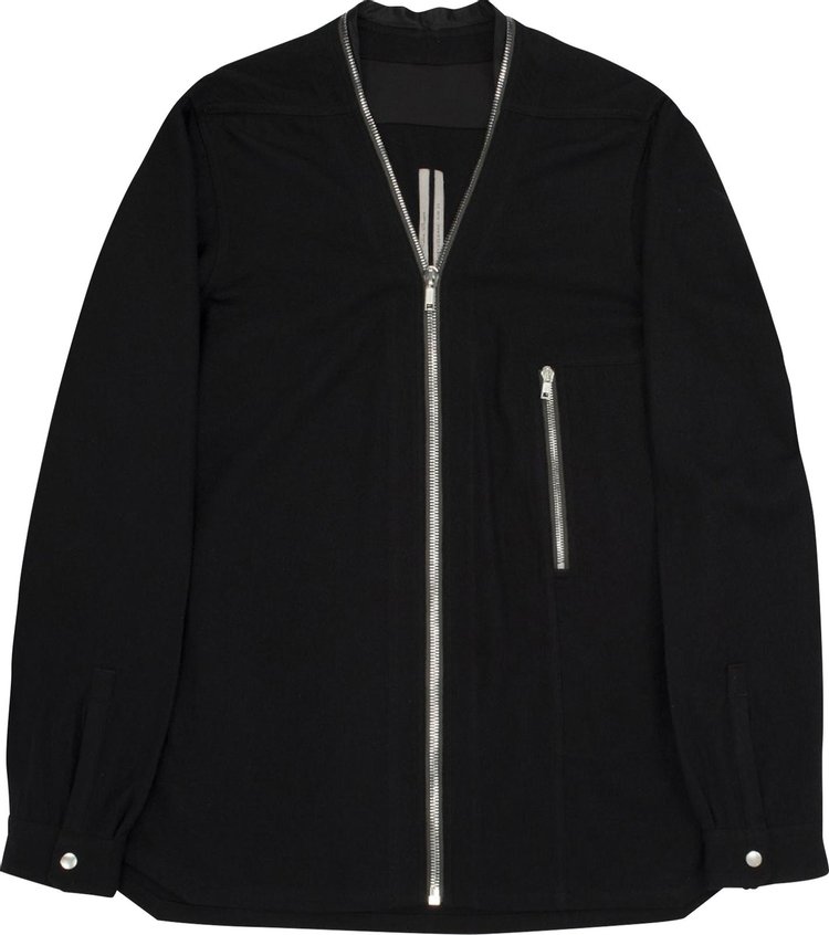 

Рубашка Rick Owens Zip Larry Shirt 'Black', черный